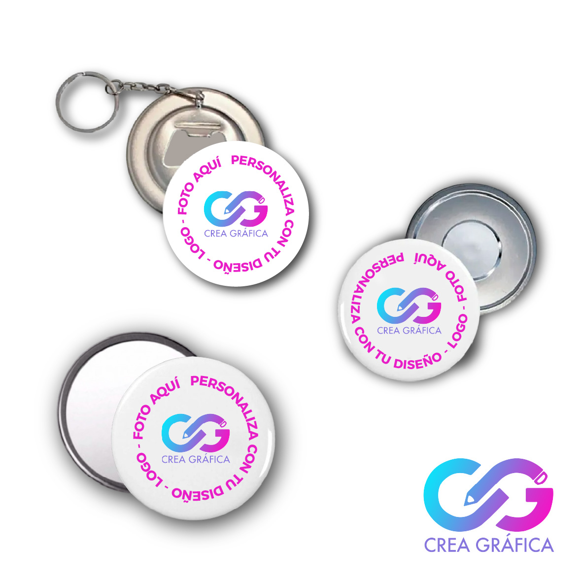 Chapitas Espejo 56 mm